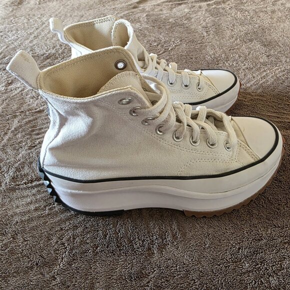 Converse Run Star Platform High Top White Women’s 8 Men’s 6.5 Canvas Sneakers - Picture 11 of 16